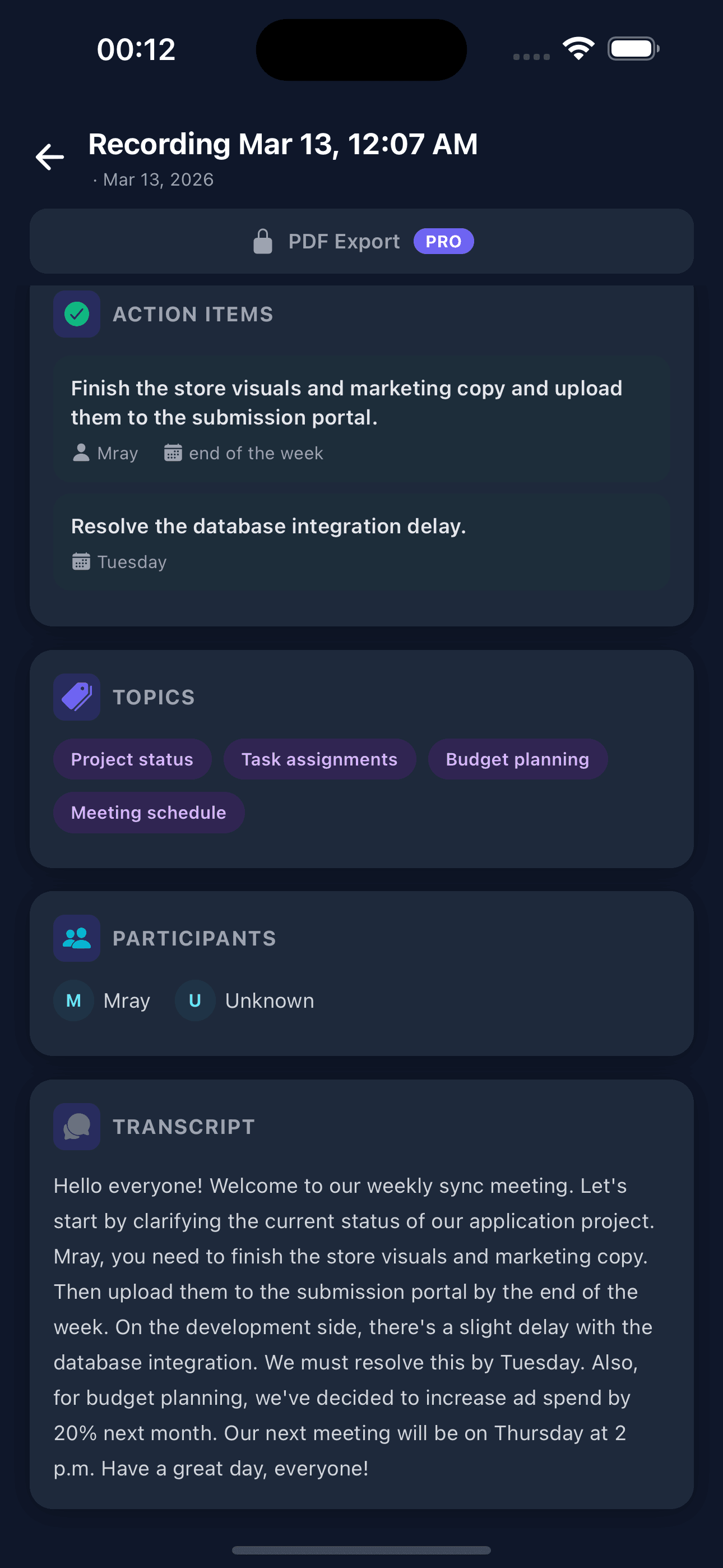 Vocapto App Screen 5